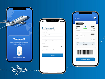 Ticket Booking App airlines color theory figma ui user interface ux design