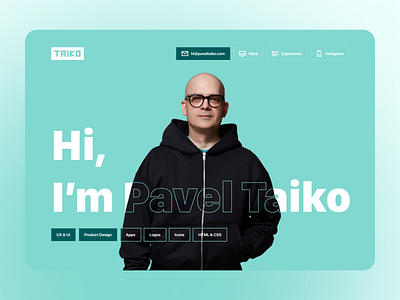Personal Portfolio for Taiko brand branding colors cv icons mobie portfolio web