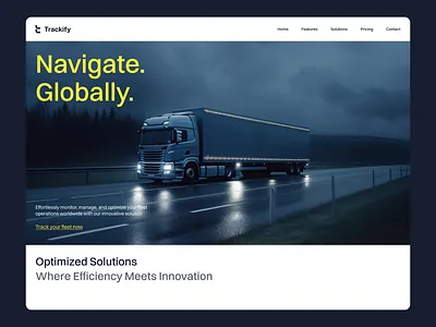 Fleet Management Landing Page Design @ Flagship figma fleet management fleet tracking landing page shipment shipment tracking tracking ui uiux ux web design website design