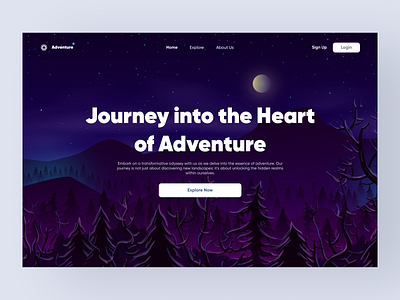 Adventure Website UI UX Design 3d adventure adventure website animation branding graphic design hero section landing page logo motion graphics travel website ui web design website design website ux