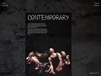 Contemporary dance poster creative design dance design font font character font mood graphic design inspiration poster poster design typography typography poster ui webdesign