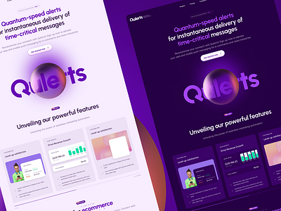 Qulerts Landing Page — Quantum Speed Alerts 2024 trend design design flat hero section landing page modern navbar ui website