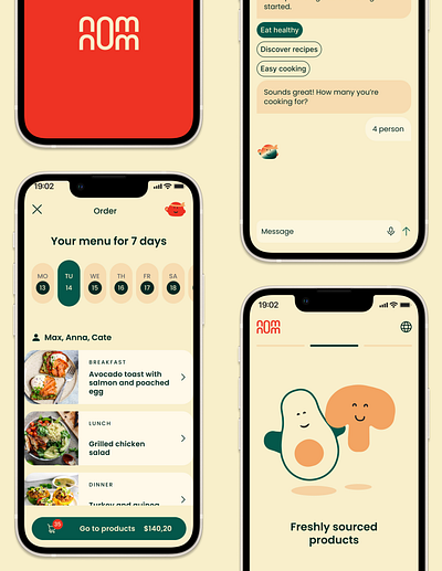 Mobile App concept for AI-powered food delivery service