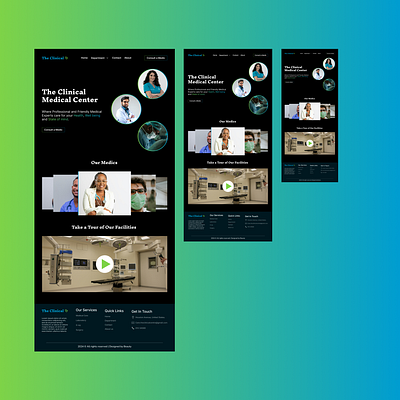 Hospital Landing Page Design clinic darkmode healthcare hospital landing page medical ui uiux web design