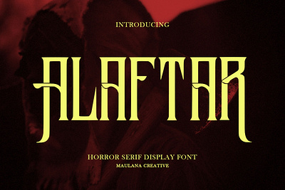 Alaftar Display Font animation blackletter font branding font fonts graphic design logo nostalgic