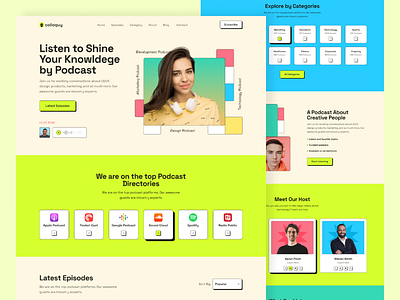 Podcast Website landing page music podcast platform podcast website podcast website design podcasts uiux user interface web design website