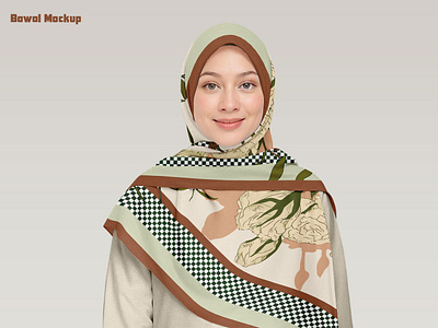 Bawal Mockup apparel bawal clothes design download fabric fashion female girl hijab mockup muslim photoshop psd scarf shawl template textile woman