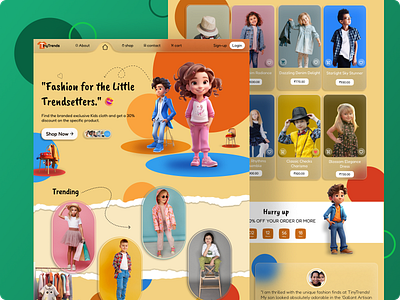 Kids Fashion E-commerce Landing Page 👗🧒 ecommerce fashion kids kids fashion kids fashion ecommerce landing page ui web design