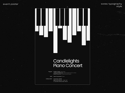 Swiss style event poster bw clean dark design graphic design inspiration minimal piano poster swiss poster swiss style swiss typography typography typography poster ui ux webdesign