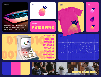 pineapple branding bright code design development fun graphic design icon illustration line logo minimal pineapple retro simple ui