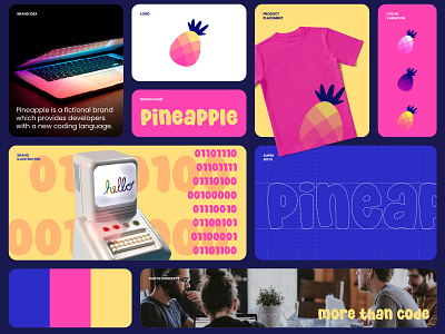 pineapple branding bright code design development fun graphic design icon illustration line logo minimal pineapple retro simple ui