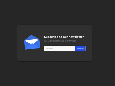 Day #26 of 100: Designed a subscription section #DailyUI newsletter subscribe subscriber ui ux