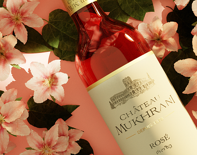 Château Mukhrani: Rosé 3d cgi product visualization