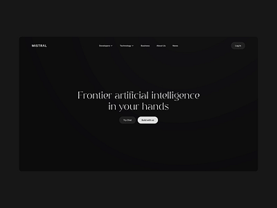 Mistral Website Concept ai animation concept design spline website