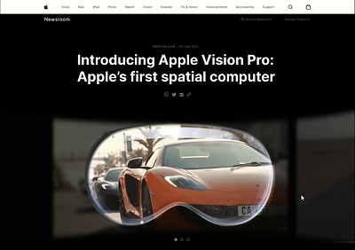 Apple Vision Pro Sliding Animation apple apple vision pro landing page slide sliding animation ui web design