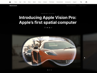 Apple Vision Pro Sliding Animation apple apple vision pro landing page slide sliding animation ui web design