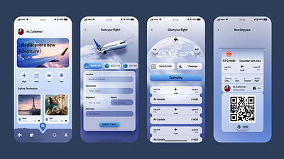 Flight Booking concept App graphic design ui