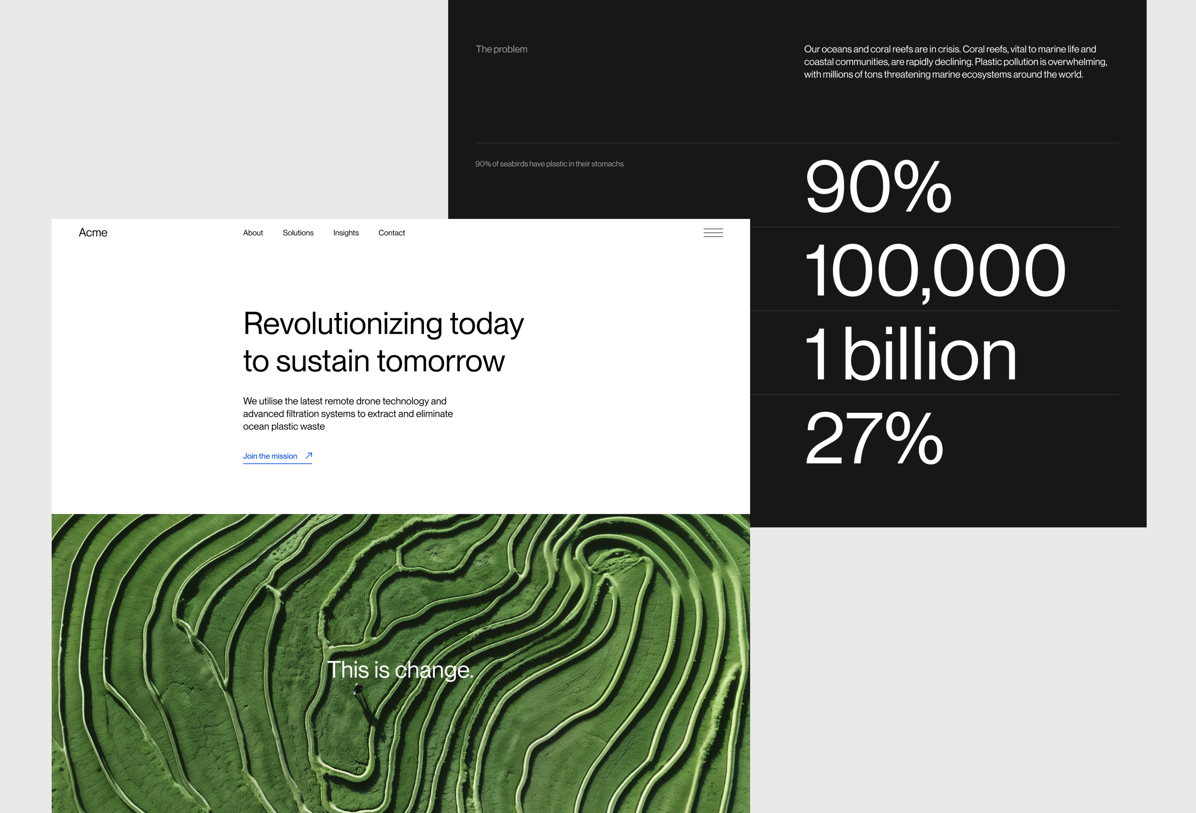 Sustainable technology company website ai bold branding design helvetica logo minimal sustainability typography ui web website