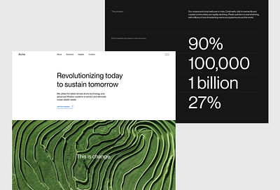 Sustainable technology company website ai bold branding design helvetica logo minimal sustainability typography ui web website