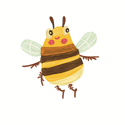 Bee illustration. bee illustration cartoonic style digital painting illustration procreate