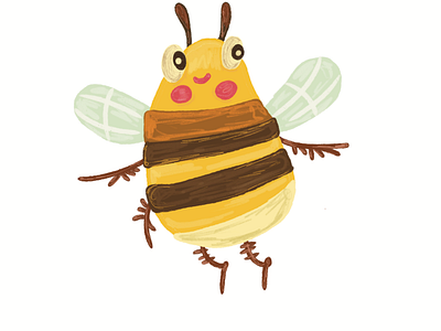 Bee illustration. bee illustration cartoonic style digital painting illustration procreate