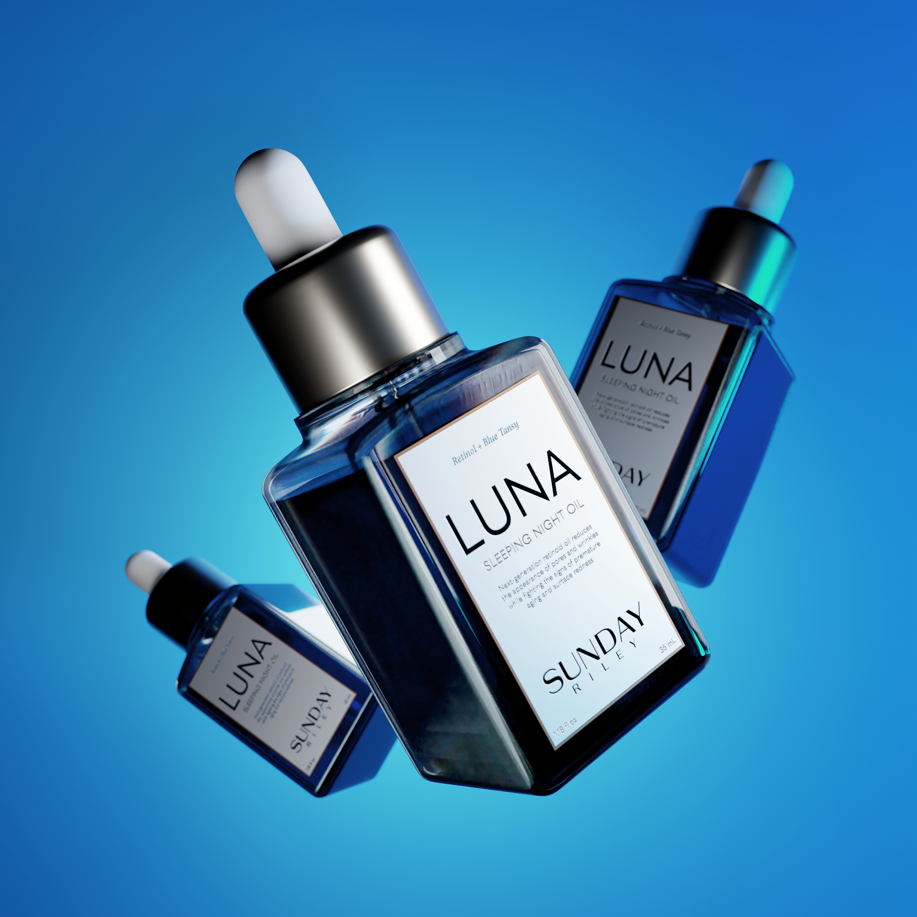 Sleeping oil 3D visualization 3d cgi product visualization