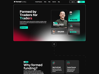 Complete Prop Firm | FormedFunding | 5000$ branding challenges design development figma firm landing page liquidity nodejs payout payouts prop prop firm prop firms provider reactjs trade trading ui uiux