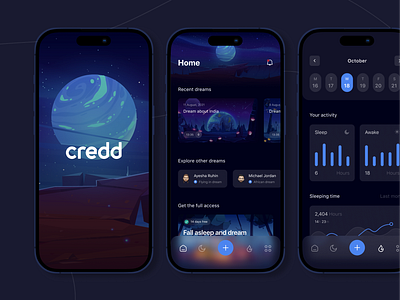 Credd - dream tracking mobile app design dream graphic design mobile app tracking ui ux