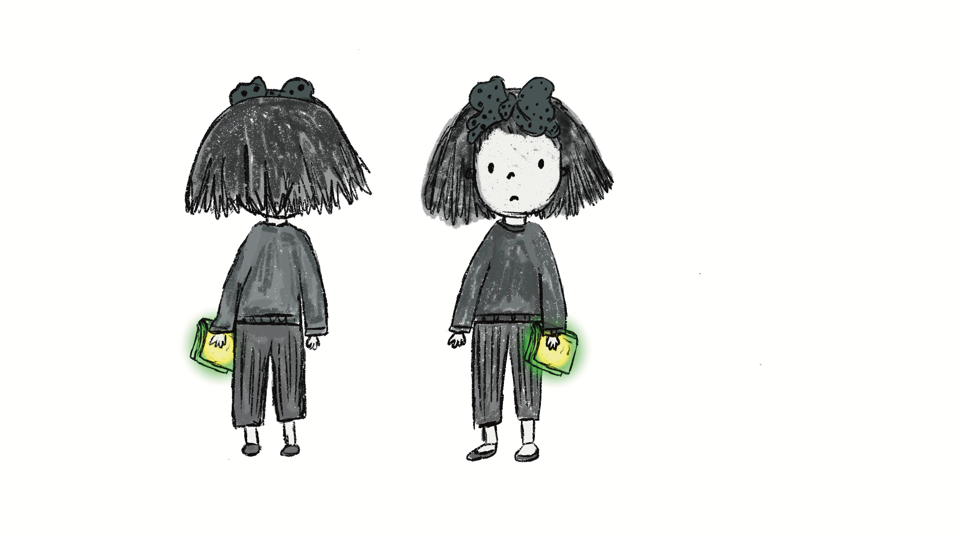 Front and back of character. character design digital art illustration