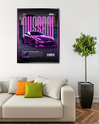 The Nissan GTR Purple automotivepsoter carposter carwallpaper design grahpicdesign graphic design illustration posterdesign