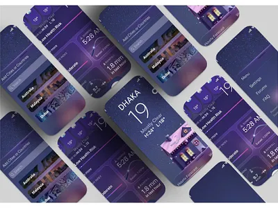 Weather App UI app ui ux vector weather