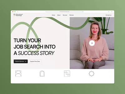 Recruitment Backstage - Case Study b2b recruitment b2c flexyglobal green hr landing hr light design line motion motion graphics nocode recruitment service design ui webflow