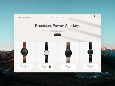 Website design exploration for a watch brand branding design graphic design illustration logo ui ux web design web development webflow