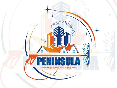 Pressure Washing Logo branding business card cleaning logo flyer design graphic design illustration lettering logo logo minimalist logo motion graphics poster design power washing logo pressure washing trucking logo typography ui ux vector washing logo