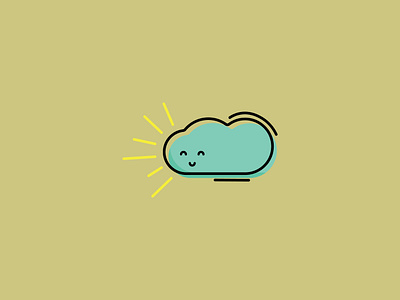 Happy Cloud. character cloud cute design face graphic design greeting cards happy illustrated illustration minimal simple sun sunshine