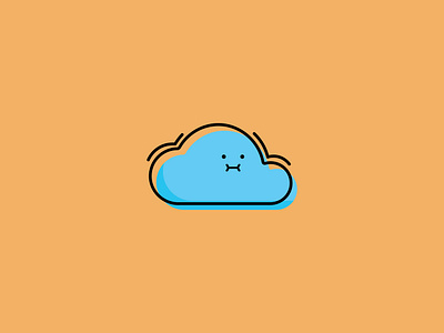 Simple Cloud. blue character cloud cute design face graphic design greeting cards illustrated illustration minimal simple