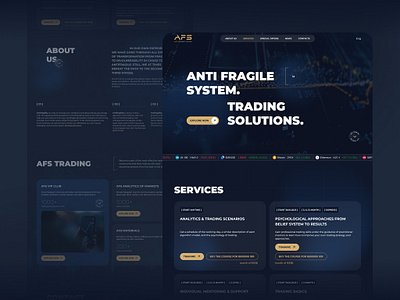 Crypto Trading Courses Landing Page blue course crypto dark design figma gold graphic design herosection landing landingpage trading ui webdesign