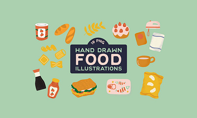 Hand Drawn Food Illustrations food handdrawn illustrations illustrator