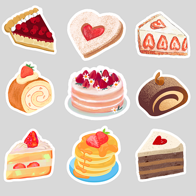 cake stickers branding graphic design