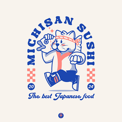 Michisan Sushi design diseño de logo diseño plano illustration logo logo logodesign design logodesign design brand marca tipografía