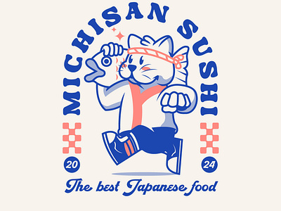Michisan Sushi design diseño de logo diseño plano illustration logo logo logodesign design logodesign design brand marca tipografía