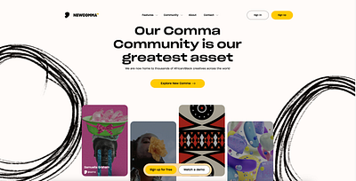 Community page Hero Section For NewComma