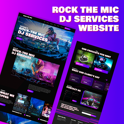 Rock The Mic Dj Services bar club disco dj landing page music website