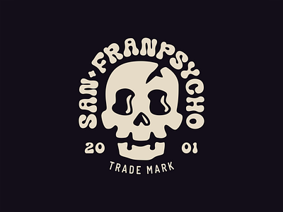 San Franpsycho apparel branding design golden gate bridge graphic design illustrator logo psychedelic san francisco skull sticker t shirt vector