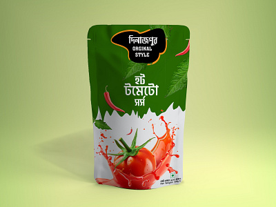 Creative simple pouch design for tomato sauce 3d animation branding flyer graphic design logo motion graphics packaging packing tomoto ui