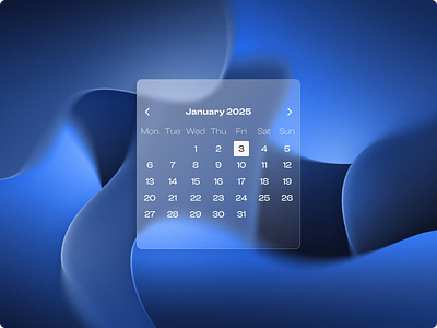 Day 6 of improving my UI skills · #6 Design a Calendar blue calendar challenge glass glassmorphism ui white
