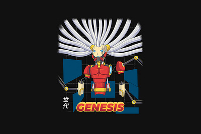 Genesis ai artwork beauty cyberpunk digital art drawing for sale future genesis mecha photoshop printable resolution t shirt t shirt design