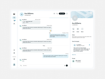 ME Studio Chat messenger App blue chat contact details design system light mailbox messenger modern sidebar ui kit