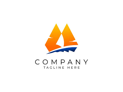M Sailing Boat logo for sale beach boat business company logoforsale logos m marine sail sea sport watersport wave
