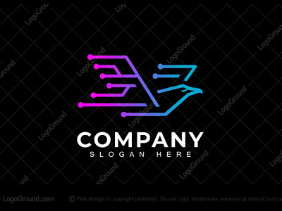 V Eagle tech logo for sale bird company eagle falcon futuristic hawk logo logoforsale logos modern robotic tech technology